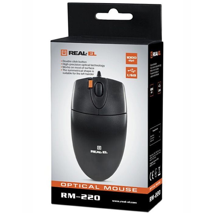 Мышка REAL-EL RM-220 Black изображение 8