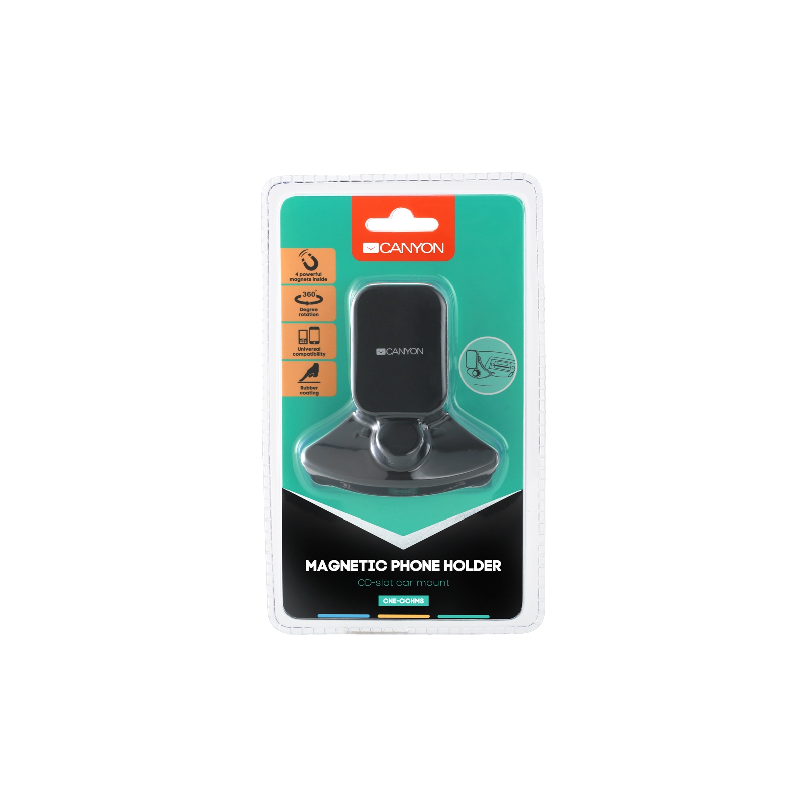 Универсальный автодержатель Canyon Car CD slot magnetic phone holder (CNE-CCHM8) изображение 5
