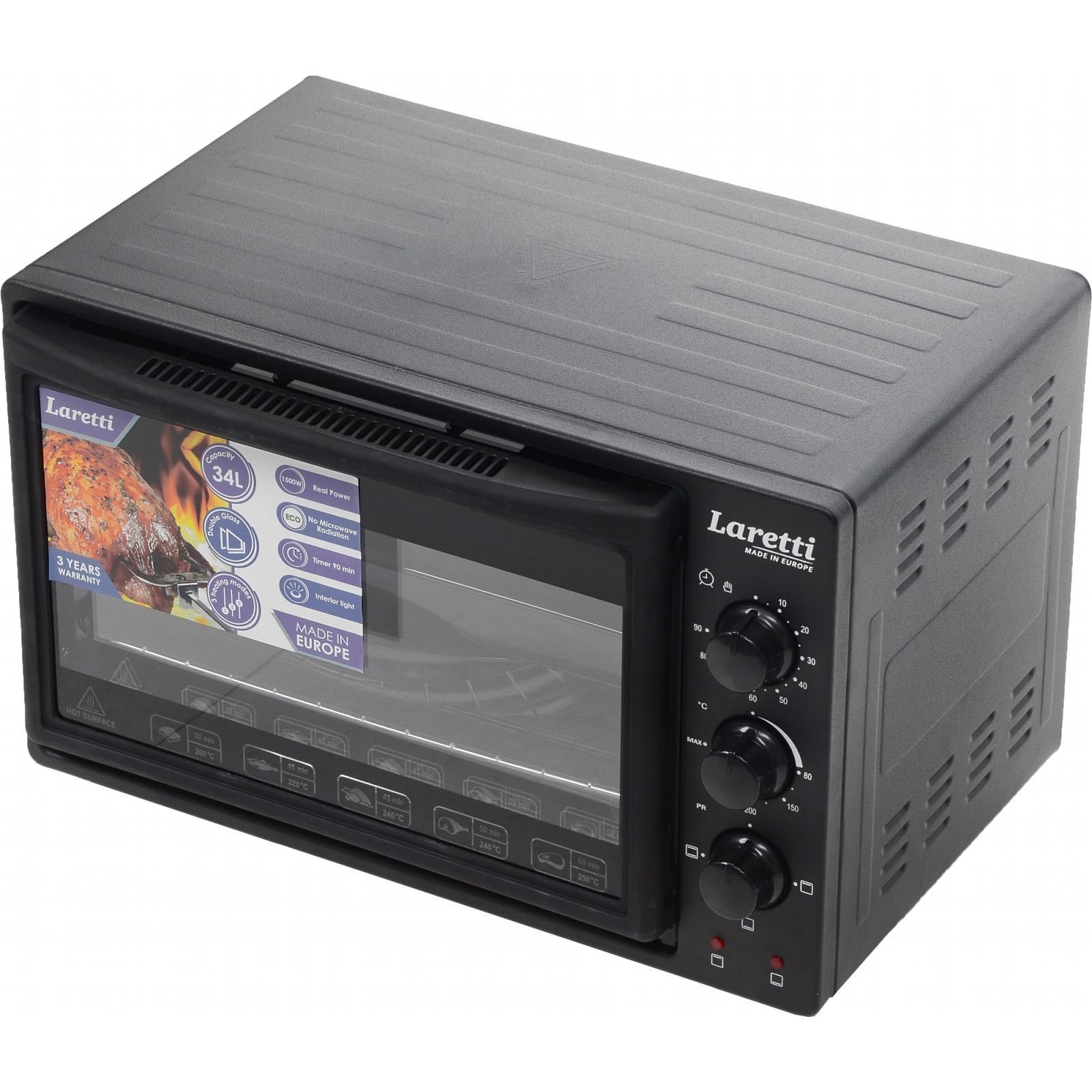 Електропіч Laretti LR-EC3404 Black зображення 3
