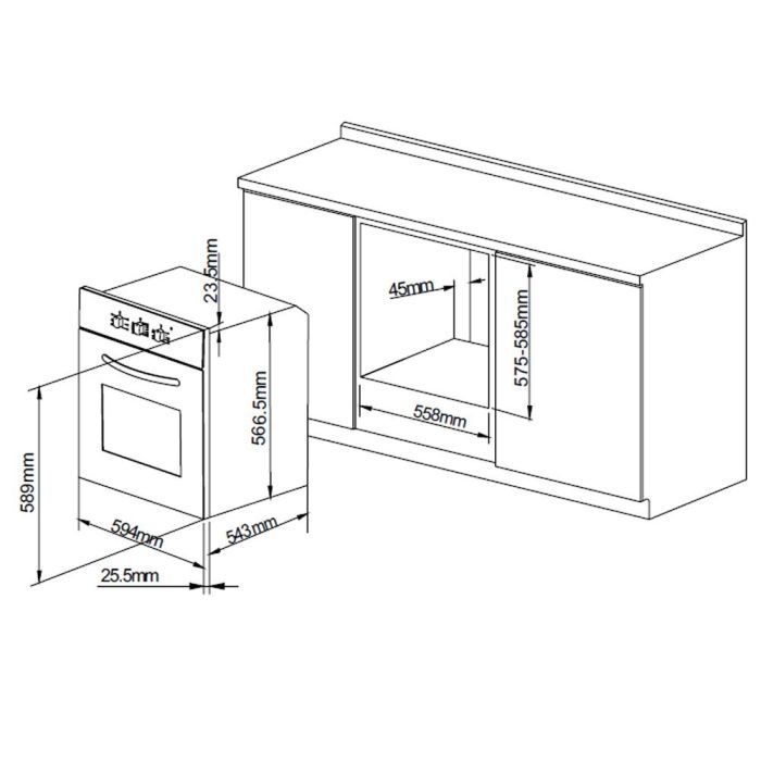 Духова шафа Pyramida F 40 MP GBL (F40MPGBL) зображення 12