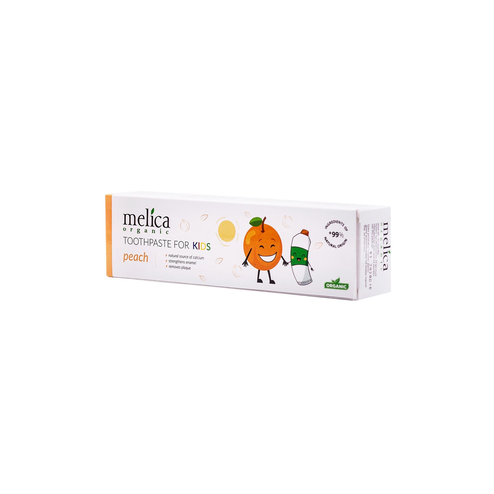Дитяча зубна паста Melica Organic Персик 100 мл (4770416003617)