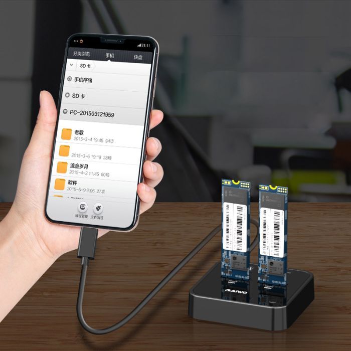ᐈ Купити док-станцію для накопичувачів Maiwo 2*SATA M.2 SSD Key B