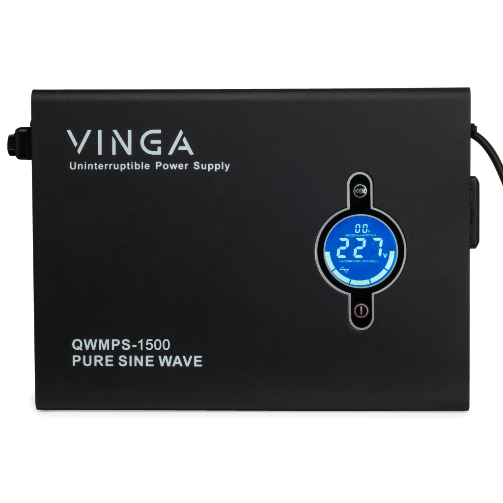 Пристрій безперебійного живлення Vinga QWMPS-1500 1500VA LCD (QWMPS-1500) зображення 5