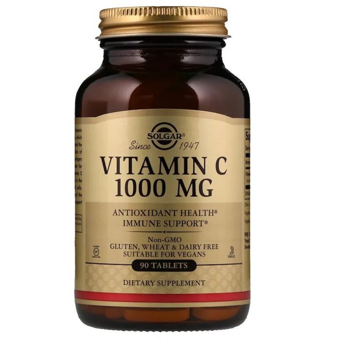 Витамин Solgar Витамин С, Vitamin C, 1000 мг, 90 таблеток (SOL-03275)