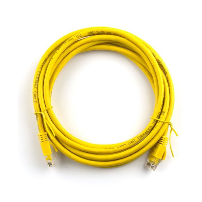 Патч-корд 1.5м, RJ-45, Cat.5e, CU, медь, желтый Ritar (PCR-CU/1.5Yw / 04284)