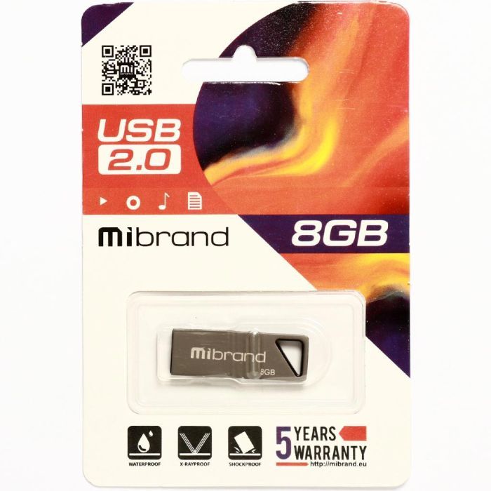 USB флеш накопитель Mibrand 8GB Stingray Grey USB 2.0 (MI2.0/ST8U5G) изображение 2