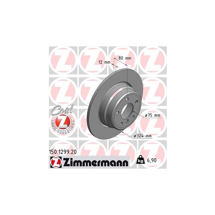 Гальмівний диск ZIMMERMANN 150.1299.20