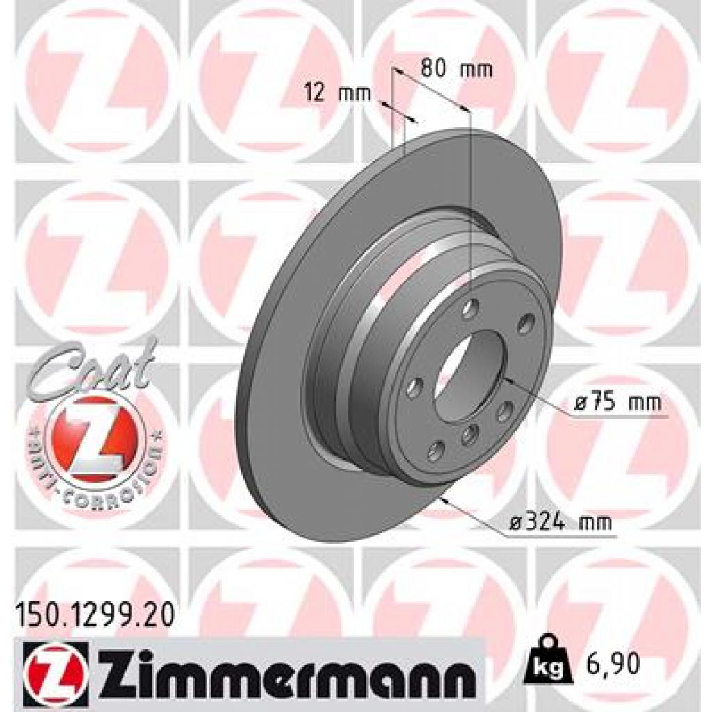 Гальмівний диск ZIMMERMANN 150.1299.20