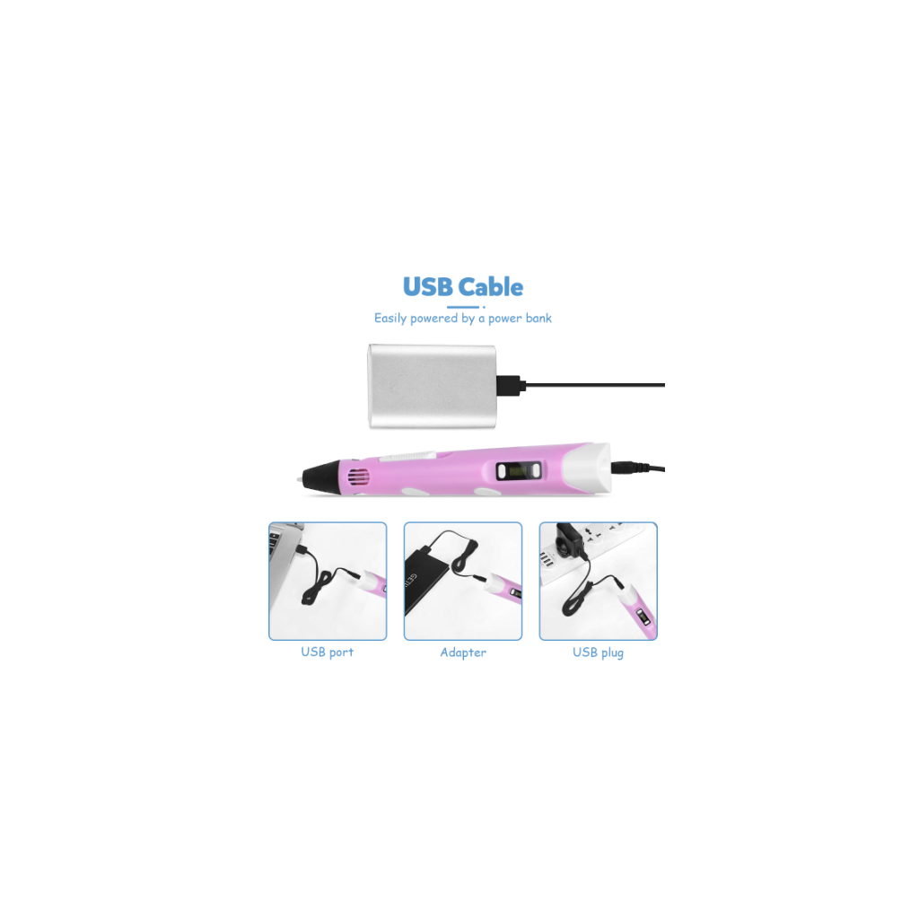 3D - ручка Dewang розовая, высокотемпературная (D_V2_PINK) изображение 3