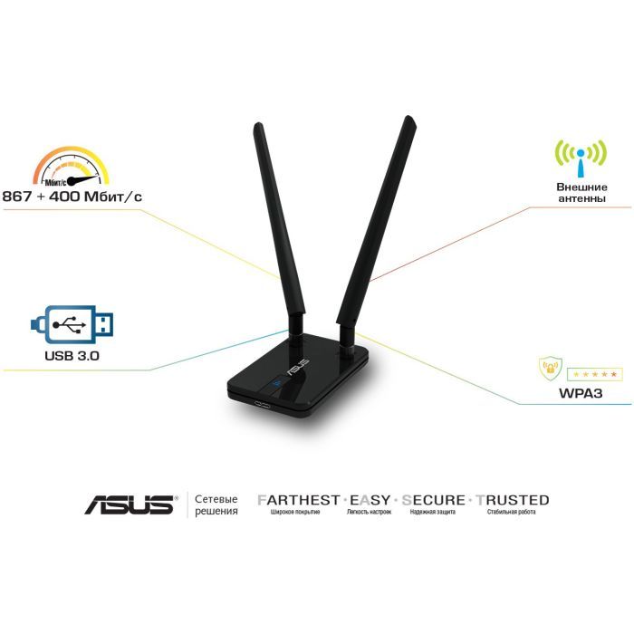 Сетевая карта Wi-Fi ASUS USB-AC58 изображение 4