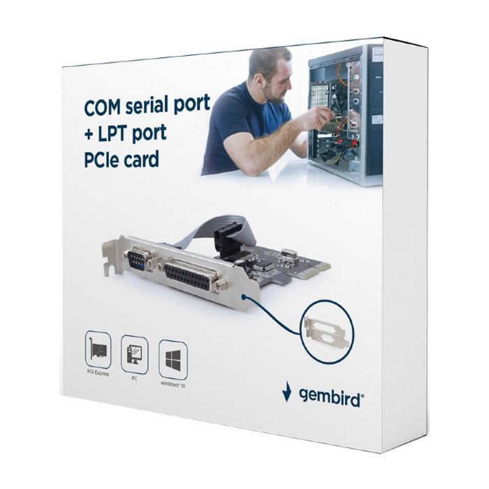 Контроллер Gembird PCIe for COM and LPT low profile (PEX-COMLPT-01) изображение 3