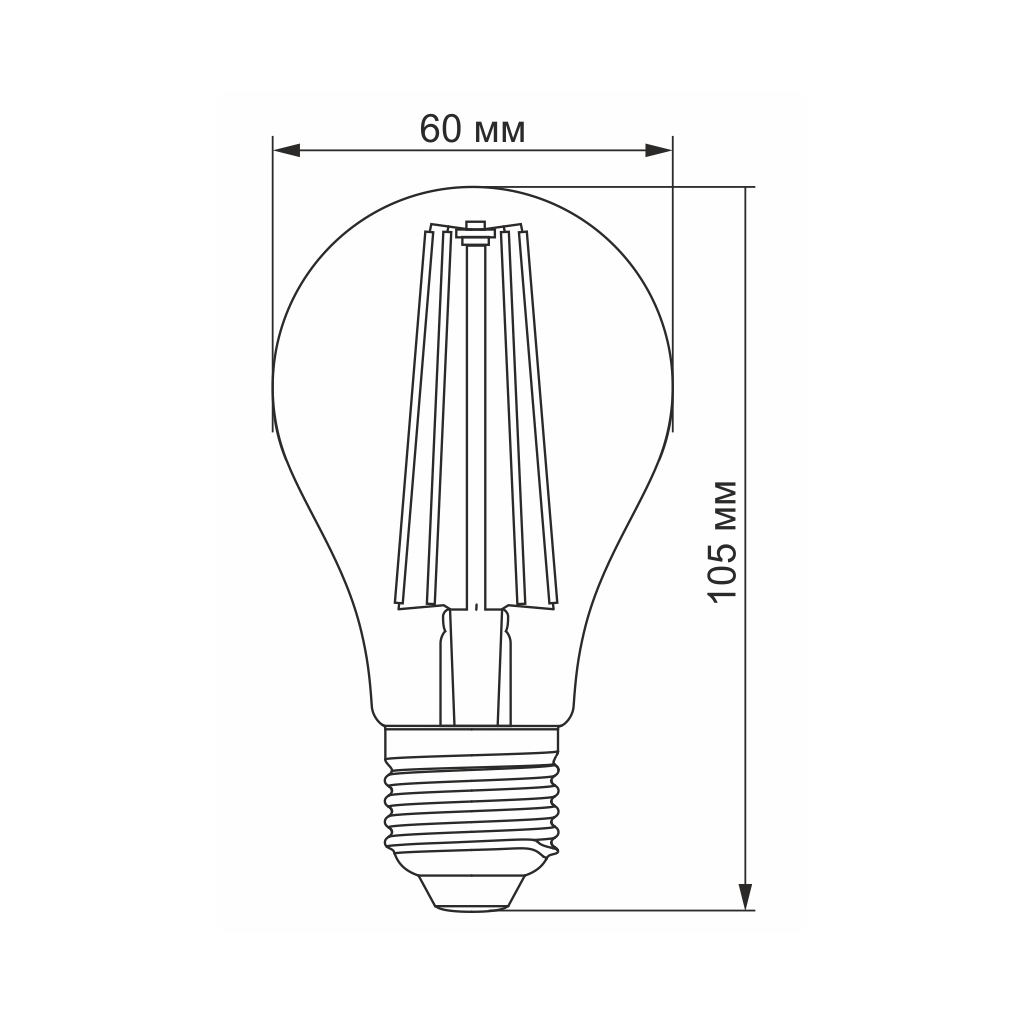 Лампочка Videx Filament A60FF 08W E27 1200K (VL-A60FF-08271) изображение 3