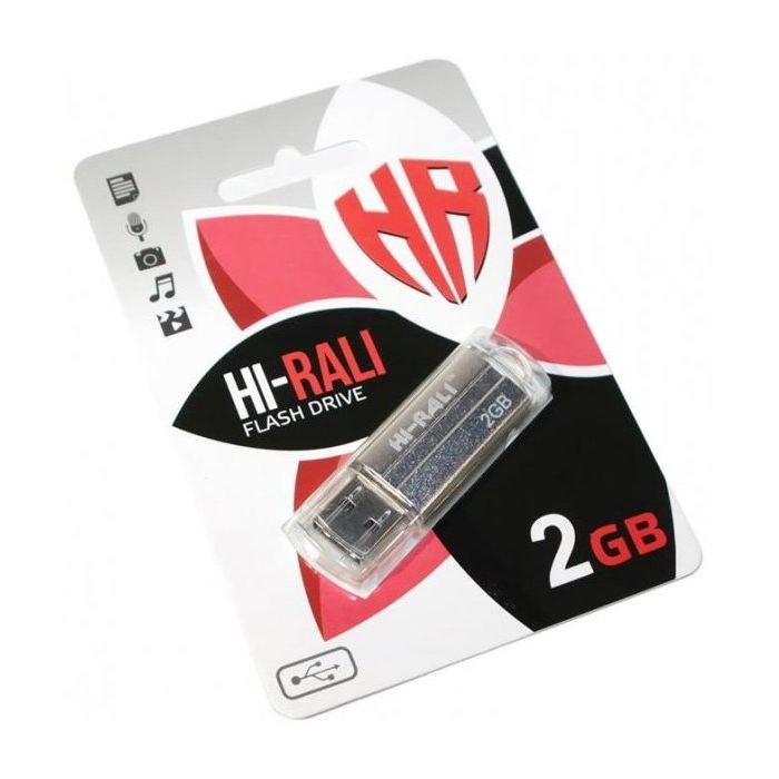 USB флеш накопитель Hi-Rali 2GB Corsair Series Silver USB 2.0 (HI-2GBCORSL)