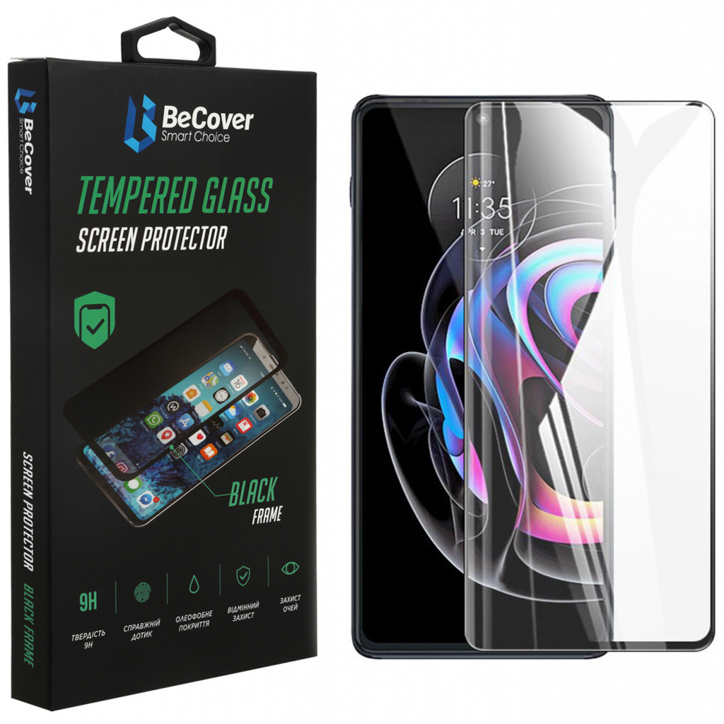 Стекло защитное BeCover Motorola Moto Edge 20 / 20 Pro Black (706897)