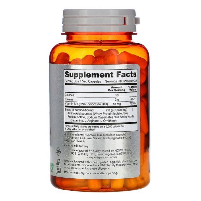 Амінокислота Now Foods Комплекс Амінокислот, Sports, Amino Complete, 120 вегетаріан (NOW-00011) зображення 2