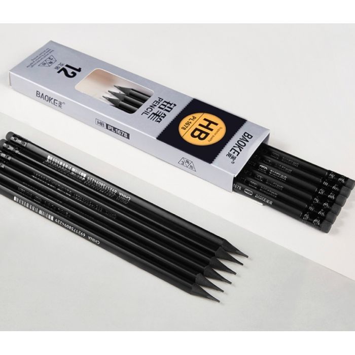 Олівець графітний Baoke НВ, з гумкою, триграний, чорний (PENCIL-BAO-PL1678) зображення 4