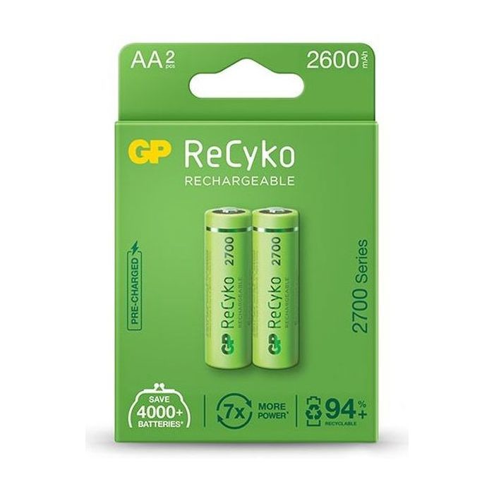 Акумулятор Gp AA R6 ReCyko battery 2600mAh AA (2700Series, 2 battery pack) (270ААHCE-EB2(Recyko) / 4891199186370)