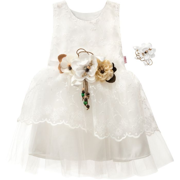 Платье детское Tivido праздничное с украшением (2135-98G-cream)