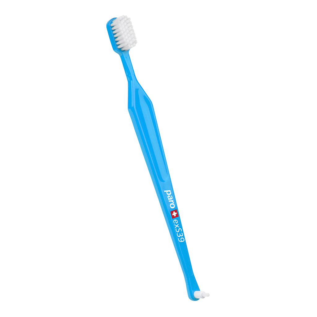 Зубна щітка Paro Swiss exS39 в поліетиленовій упаковці Ультрам'яка Блакитна (7610458097143-blue)
