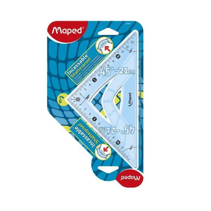 Лінійка Maped Косинець UNBREAKABLE 45гр/210мм (гіпотенуза) пластик (MP.244421)