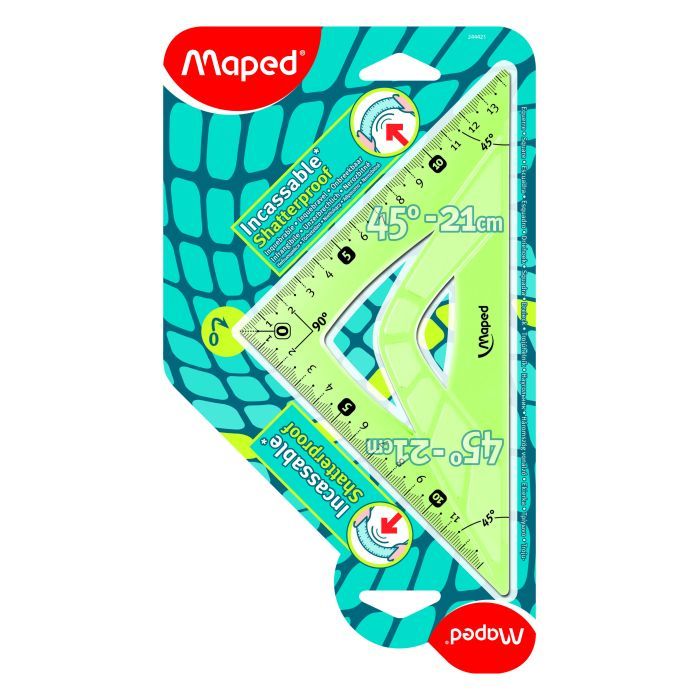 Лінійка Maped Косинець UNBREAKABLE 45гр/210мм (гіпотенуза) пластик (MP.244421) зображення 2