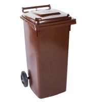 Фото - Відро для сміття Aleana Контейнер для сміття Алеана на колесах з ручкою темно-коричневий 120 л (50 