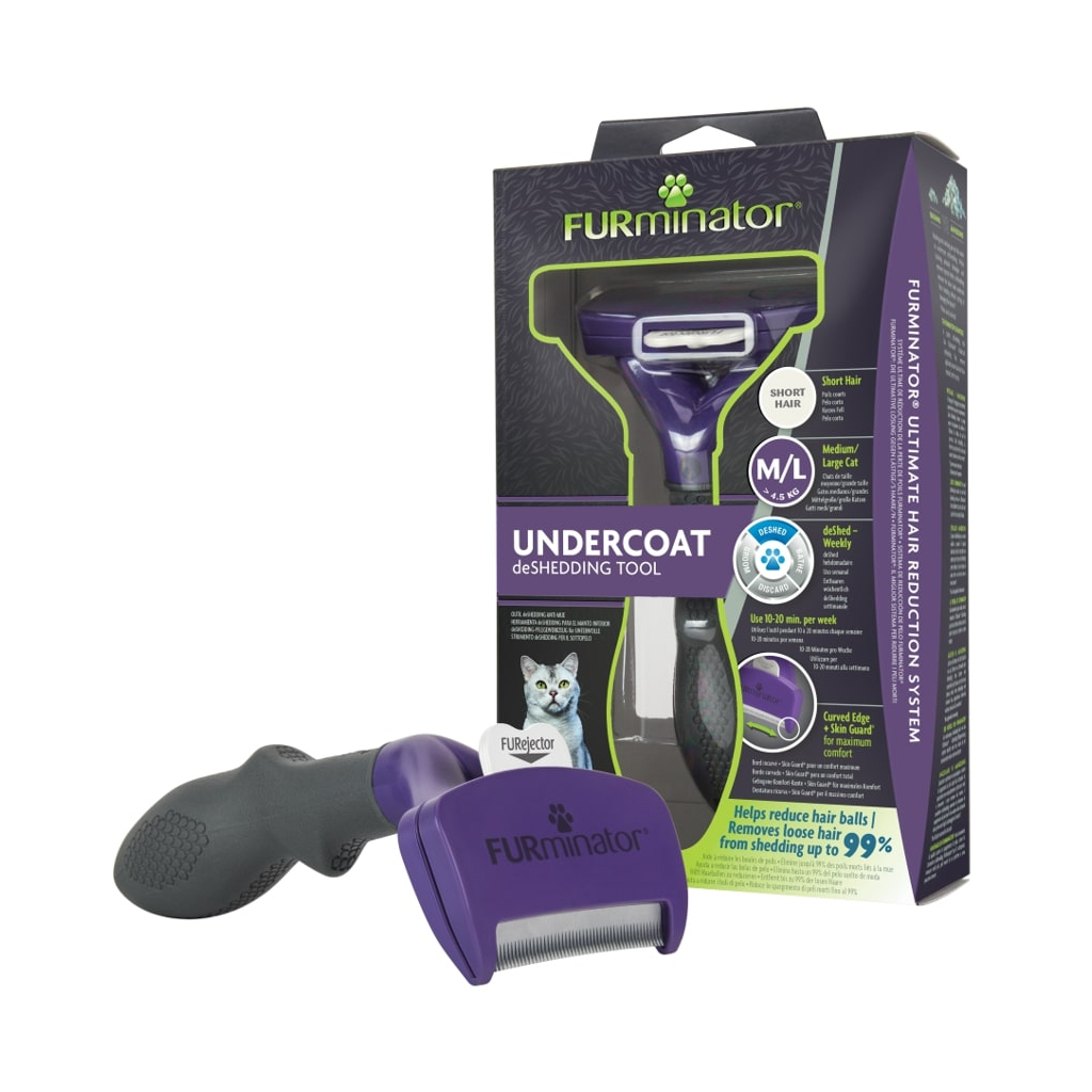 Фурминатор для животных FURminator для кошек с короткой шерстью размер M-L (4048422141259)