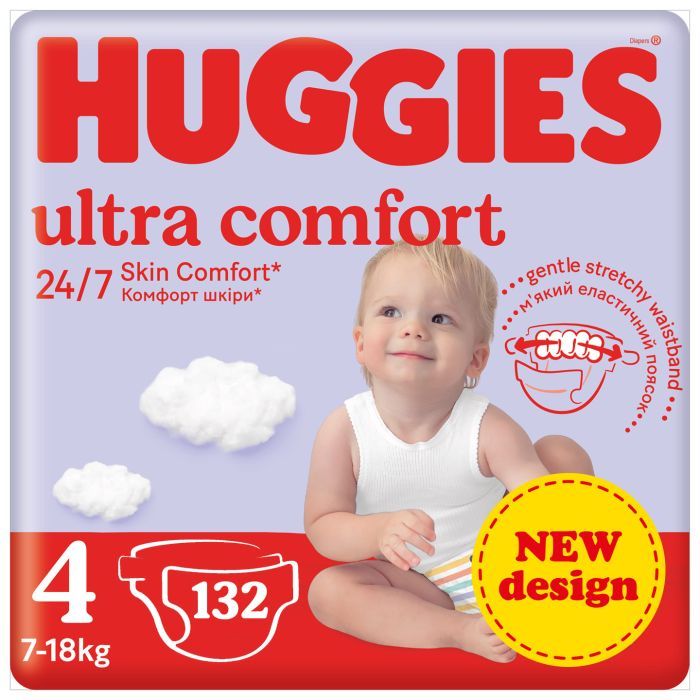 Подгузники Huggies Ultra Comfort 4 (7-18 кг) M-Pack 132 шт (5029053590523)