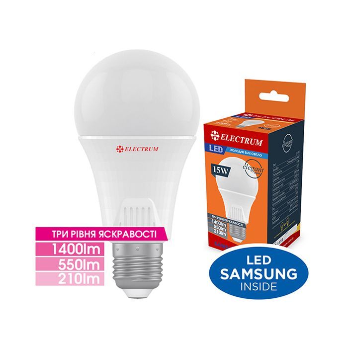Лампочка Electrum A65 15W PA LS-33DS Elegant E27 4000K DIM 3 рівня (A-LS-1941) изображение 2