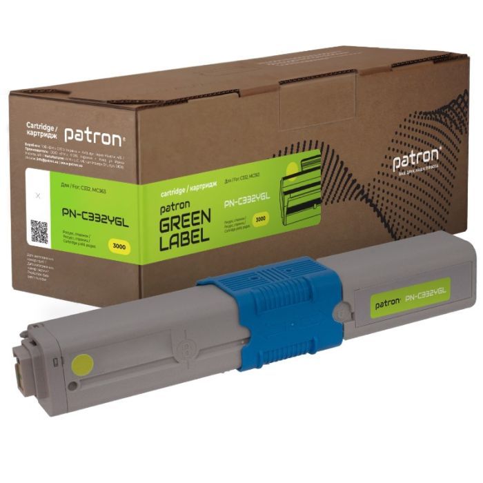 Тонер-картридж Patron Oki 46508733 Green Label, yellow (PN-C332YGL)