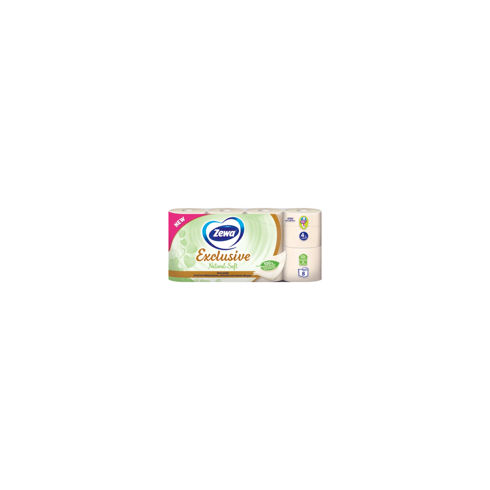 Туалетная бумага Zewa Exclusive Natural Soft 4 слоя 8 рулонов (7322541361246) изображение 2