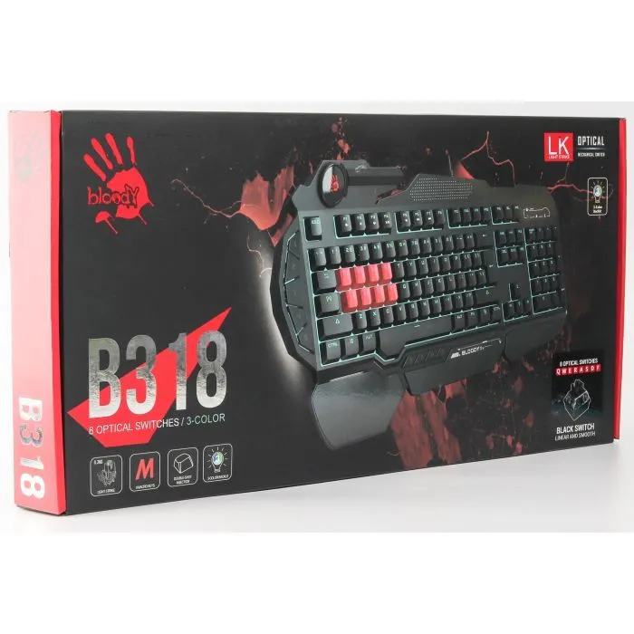 Клавіатура A4Tech Bloody B318 Black USB Black (4711421980470) зображення 4