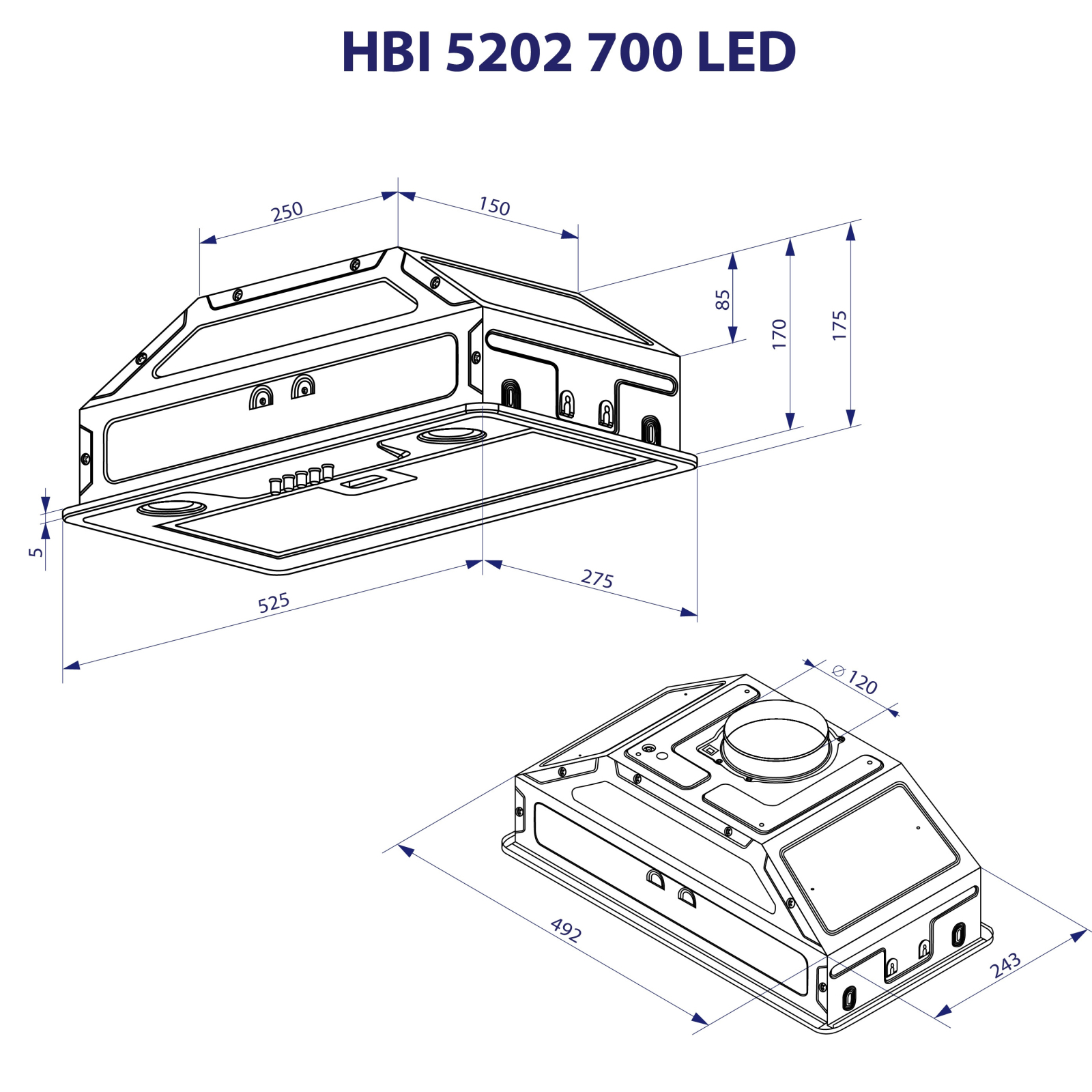 Вытяжка кухонная Minola HBI 5202 WH 700 LED изображение 10