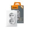 Розетка Videx BINERA 2ая с заземлением (VF-BNSK2G-W) изображение 4