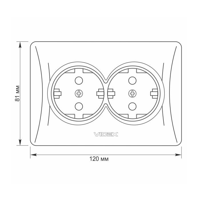 Розетка Videx BINERA 2ая с заземлением (VF-BNSK2G-W) изображение 6