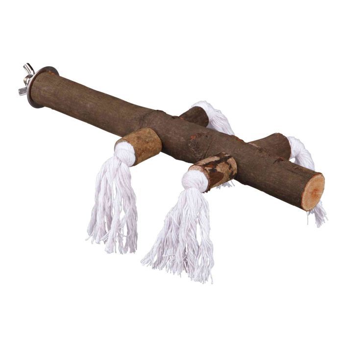 Игрушка для птиц Trixie Natural Living Жердинка з мотузкою 25х2.5 см (4011905058894)