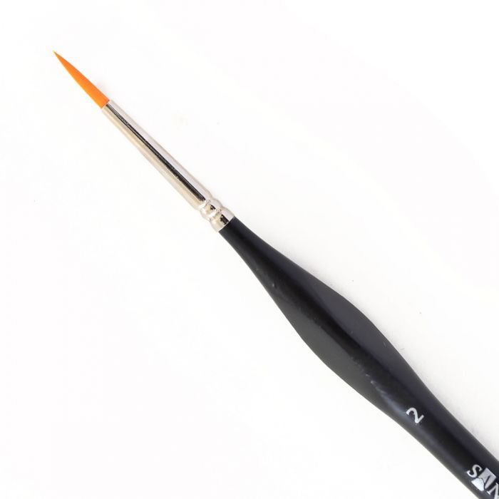 Кисточка для рисования Santi синтетика Sensation, короткая ручка с изгибом, круглая, №2 (310774) изображение 2