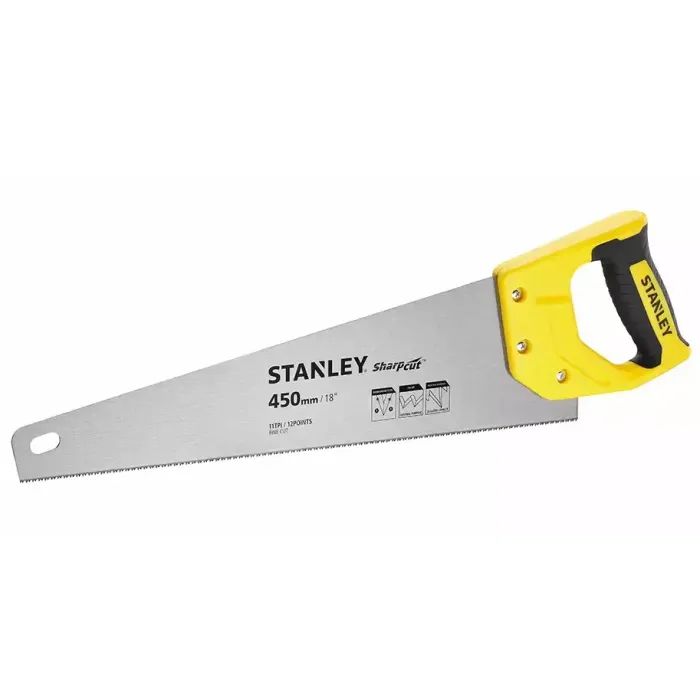 Ножівка Stanley SHARPCUT із загартованими зубами, L=450мм, 11 tpi. (STHT20370-1) зображення 2