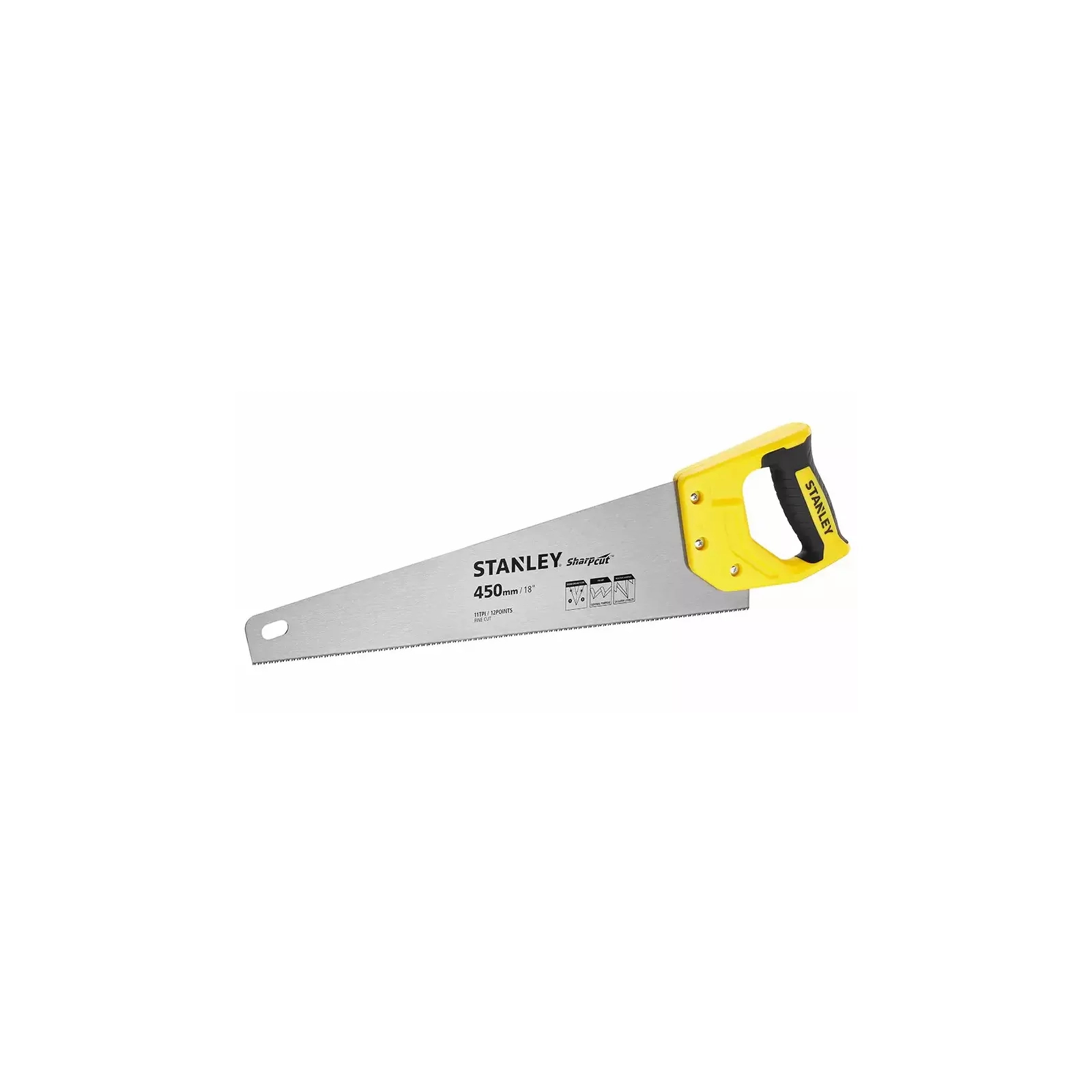 Ножівка Stanley SHARPCUT із загартованими зубами, L=450мм, 11 tpi. (STHT20370-1) зображення 2