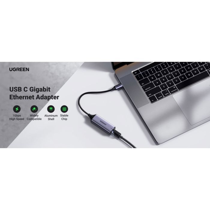 Переходник USB 3.1 Type-C to Ethernet RJ45 1000 Mb CM199 Ugreen (50737) изображение 6