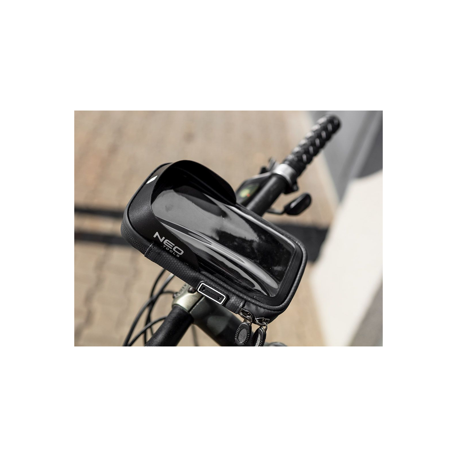 Велосумка на руль Neo Tools з тримачем для смартфона до 6" Black (91-001) изображение 3