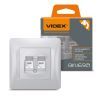 Компьютерная розетка Videx BINERA CAT6+CAT6 двойная сереб (VF-BNSK2PC6-SS) изображение 3
