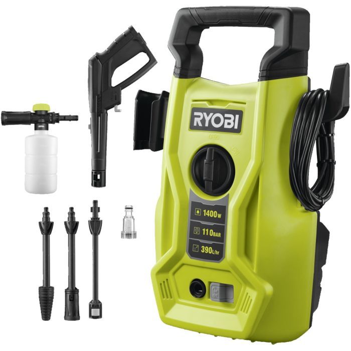 Мийка високого тиску Ryobi RY110PWA, 1400Вт, 110Бар, 390 л/год (5133005365)