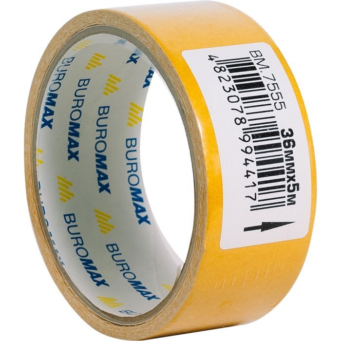 Скотч Buromax двосторонній на тканинній основі 36 мм х 5 м (BM.7555) зображення 2