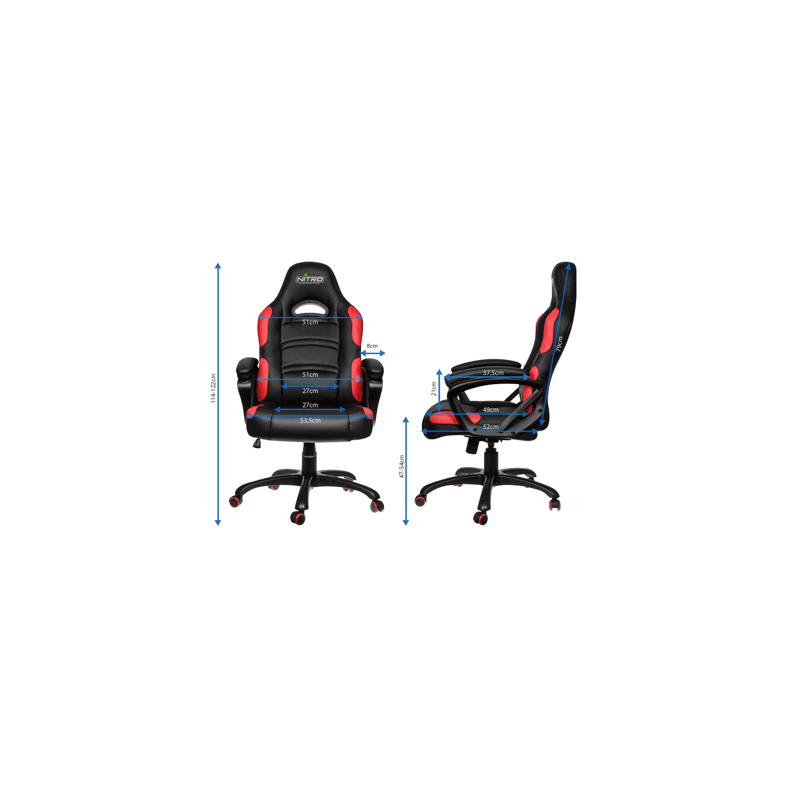 Кресло игровое Gamemax GCR07- Nitro Concepts Red (GCR07 Red) изображение 8