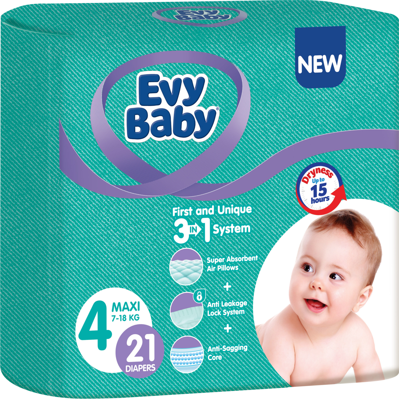 Подгузники Evy Baby Maxi Twin 7-18 кг 40 шт (8683881000028)