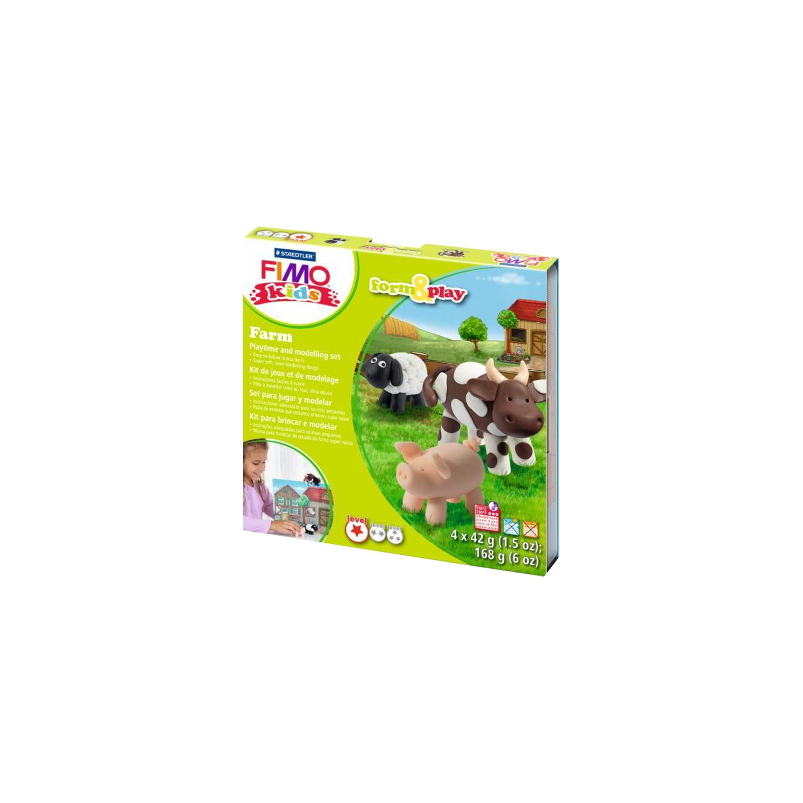 Набор для творчества Fimo Kids Ферма 4 цвета х 42 г (4007817806012)