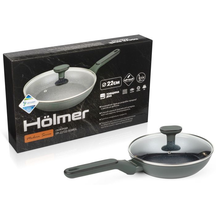 Сковорода Hölmer Modern кована з кришкою 30 см (FP-22730-SGMGL Modern) зображення 9
