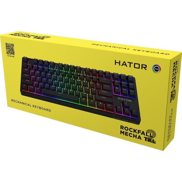 Клавиатура Hator Rockfall 2 Mecha TKL Orange USB Black (HTK-520) изображение 6