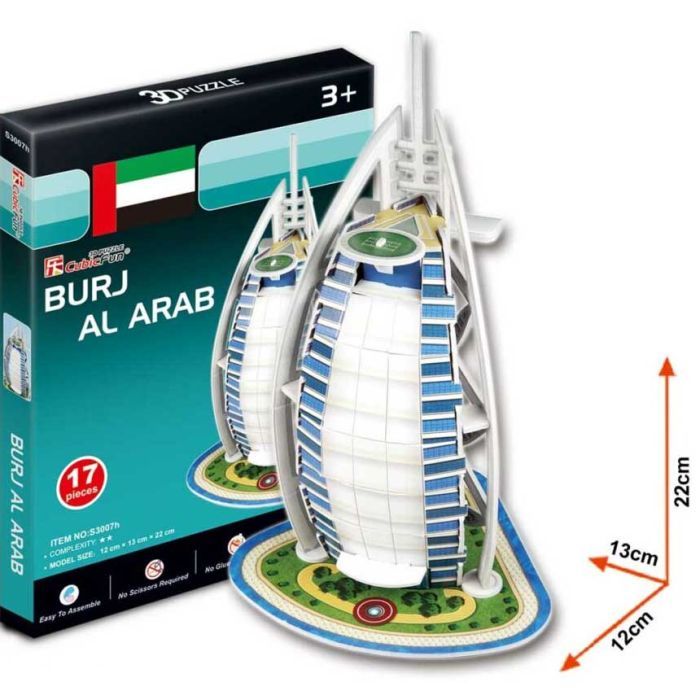 Пазл Cubic Fun 3D Бурдж-эль-Араб мини (S3007h) изображение 3